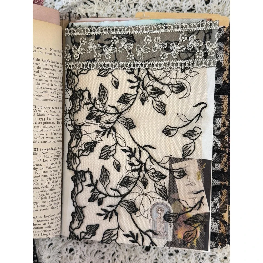 Vintage Style Handmade Junk Journal, featuring Black Lace